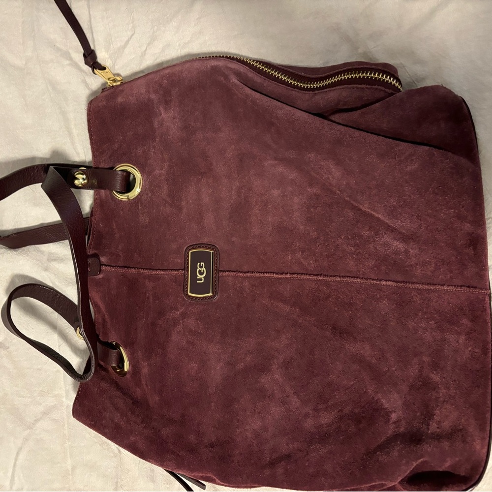 UGG Maroon Suede Shoulder Bag